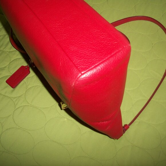 Coach Prairie Red Pebble Leather Satchel/Crossbody Bag with Wallet - Picture 11 of 16